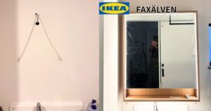 常滑市錦町の新築洗面室に取付けたIKEA FAXÄLVENの完成写真