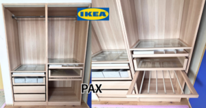 浜松市中央区で組み立てたIKEA PAX2台の完成後の内部収納